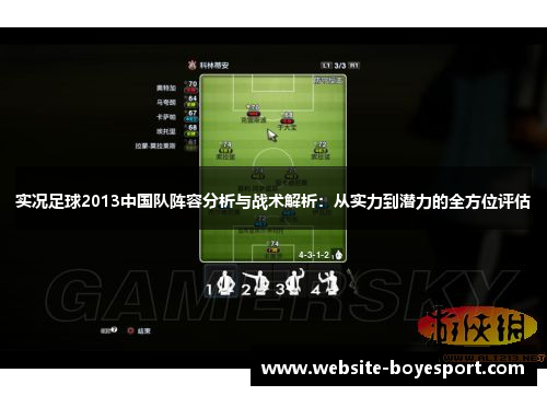 实况足球2013中国队阵容分析与战术解析：从实力到潜力的全方位评估